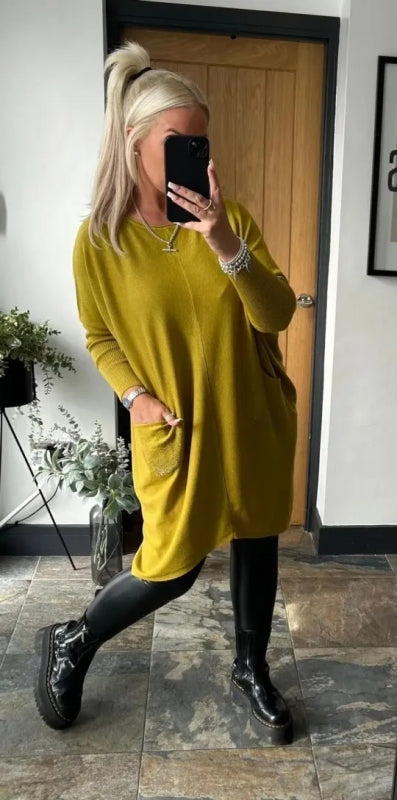 Zavando - CurveEmbrace Waffel Komfort Kleid