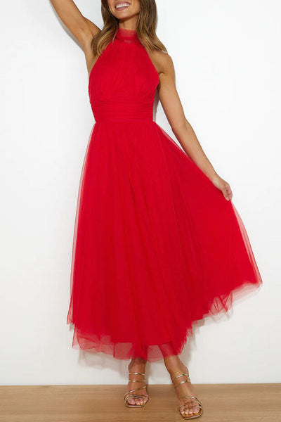 Elegantes Neckholderkleid Für Damen | Midi