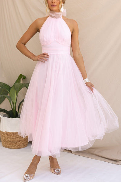 Elegantes Neckholderkleid Für Damen | Midi