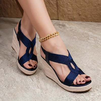 Zavando – Stilvolle Keilsandalen mit Webmuster