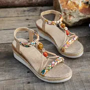 Zavando| Modische Freizeit-Sandalen mit Keilabsatz für Frauen
