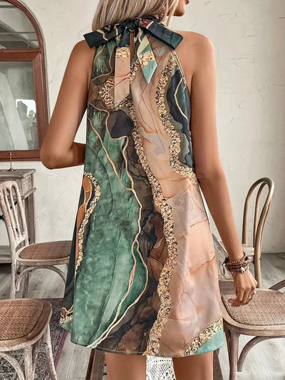 Zavando – Künstlerisches Neckholder-Minikleid