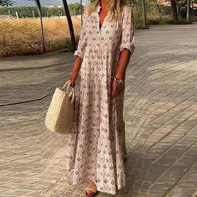 Zavando – Langärmliges Kleid - V-Ausschnitt