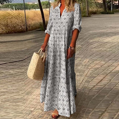 Zavando – Langärmliges Kleid - V-Ausschnitt