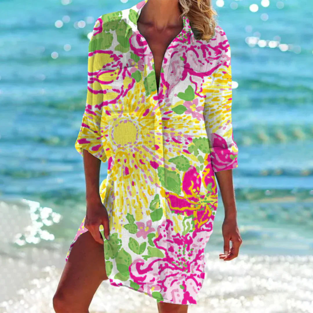 Zavando – Sommer Damenkleid - Baumwollkleid