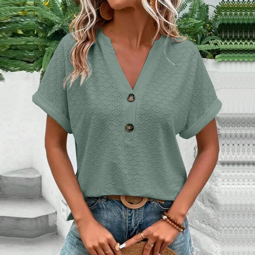 Atmungsaktives Sommer-Top mit V-Ausschnitt für Damen