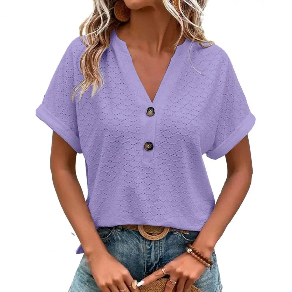 Atmungsaktives Sommer-Top mit V-Ausschnitt für Damen