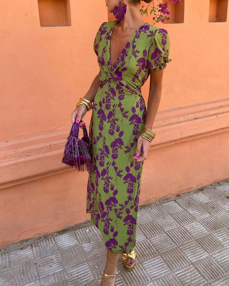 Zavando- Kleid mit Puffärmeln