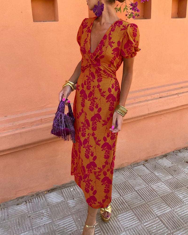Zavando- Kleid mit Puffärmeln