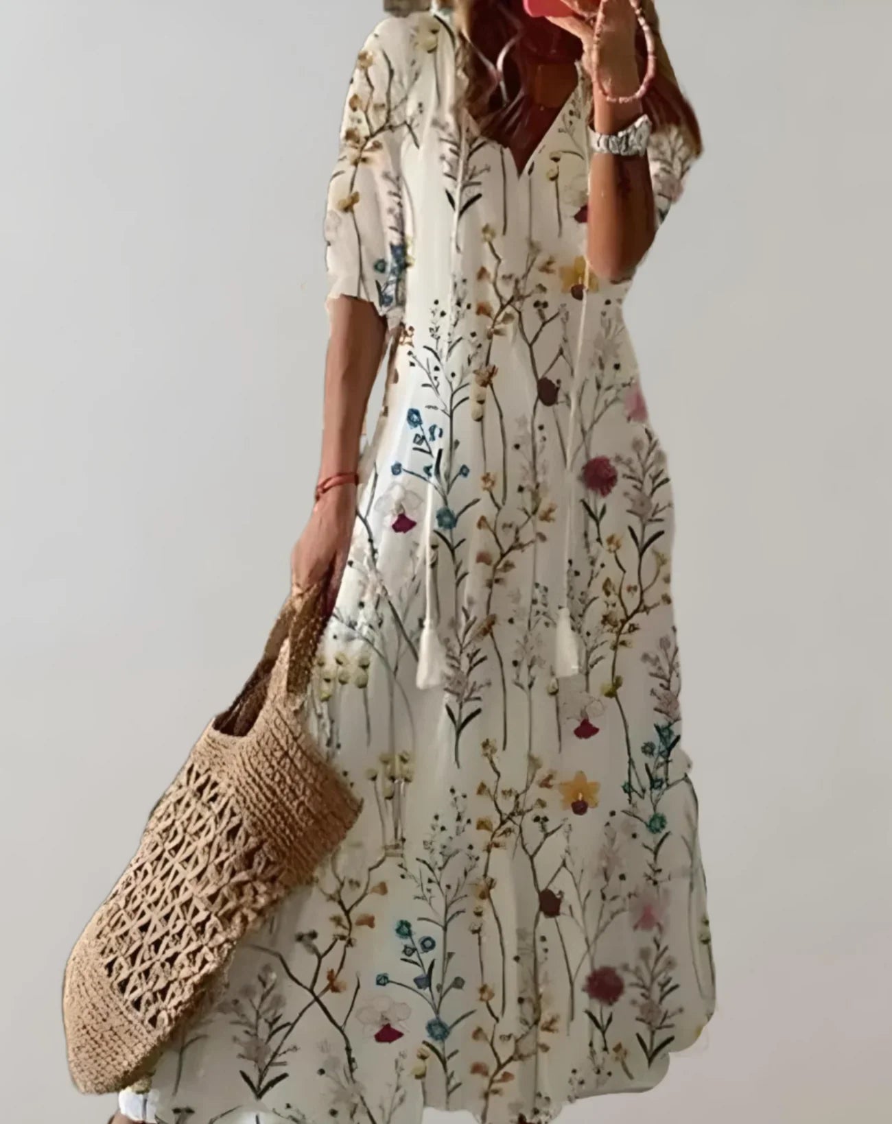 Zavando – Leichtes Maxikleid mit Blumenmuster