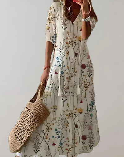 Zavando – Leichtes Maxikleid mit Blumenmuster