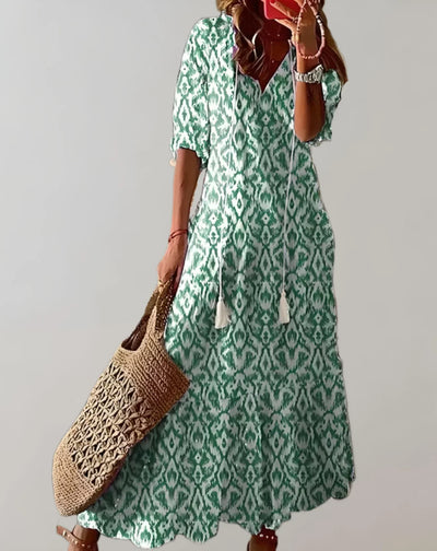 Zavando – Leichtes Maxikleid mit Blumenmuster