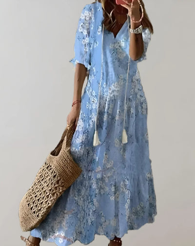 Zavando – Leichtes Maxikleid mit Blumenmuster