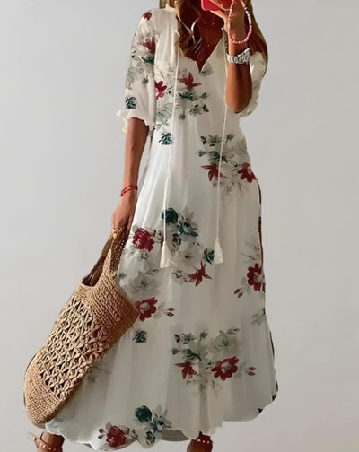 Zavando – Leichtes Maxikleid mit Blumenmuster