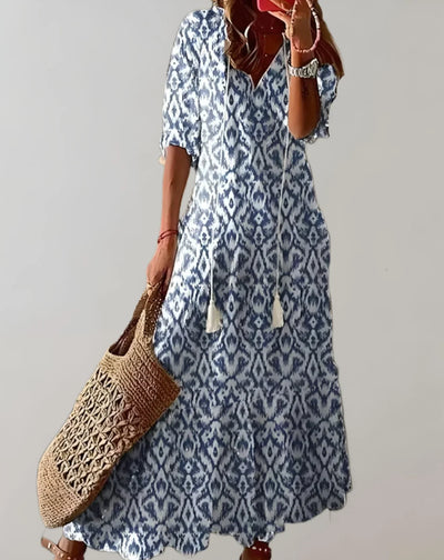 Zavando – Leichtes Maxikleid mit Blumenmuster