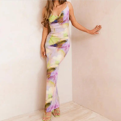 Zavando – Farbenfrohes langes Damenkleid