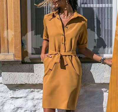 Lässiges Wickelhemdkleid Für Damen | Mini
