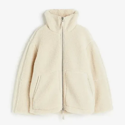Damen Gemütliche Locker Geschnittene Jacke | Hoher Kragen