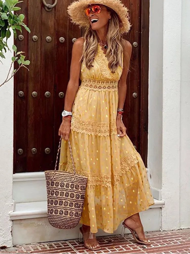 Zavando - Damen Maxikleid