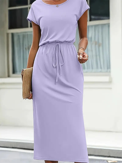 Zavando – Kurzarmkleid mit Rundhalsausschnitt