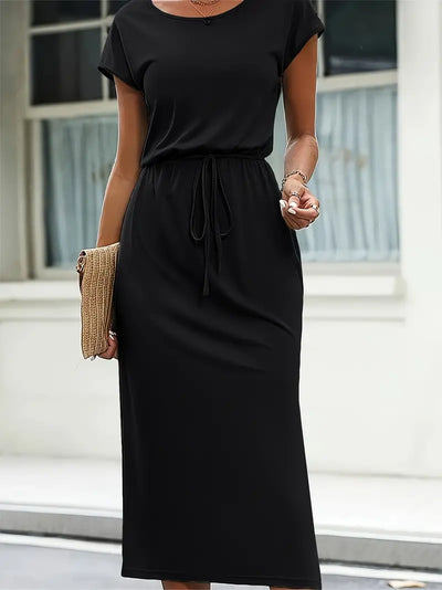 Zavando – Kurzarmkleid mit Rundhalsausschnitt