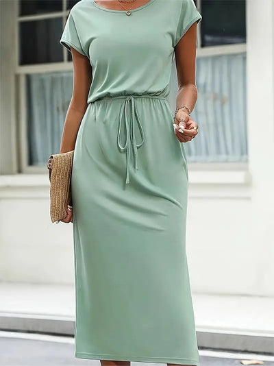 Zavando – Kurzarmkleid mit Rundhalsausschnitt