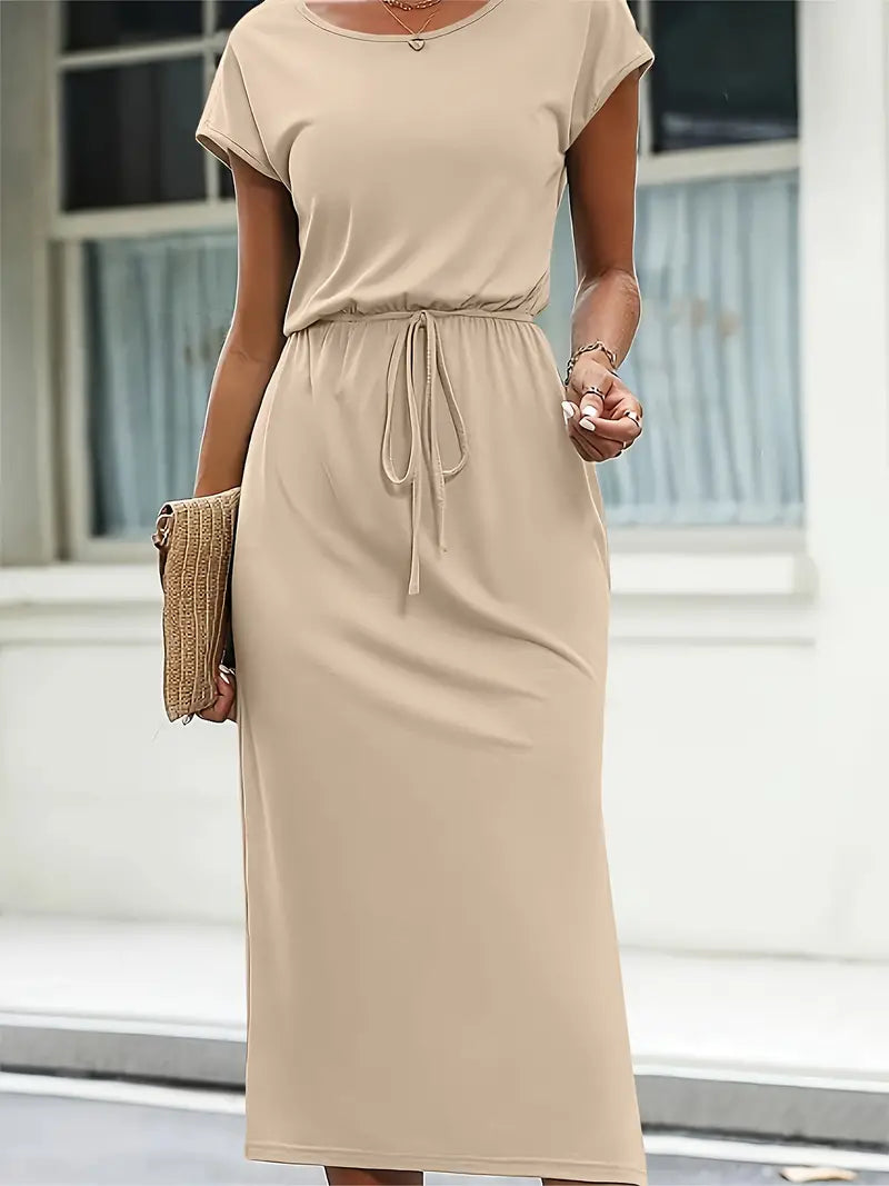 Zavando – Kurzarmkleid mit Rundhalsausschnitt