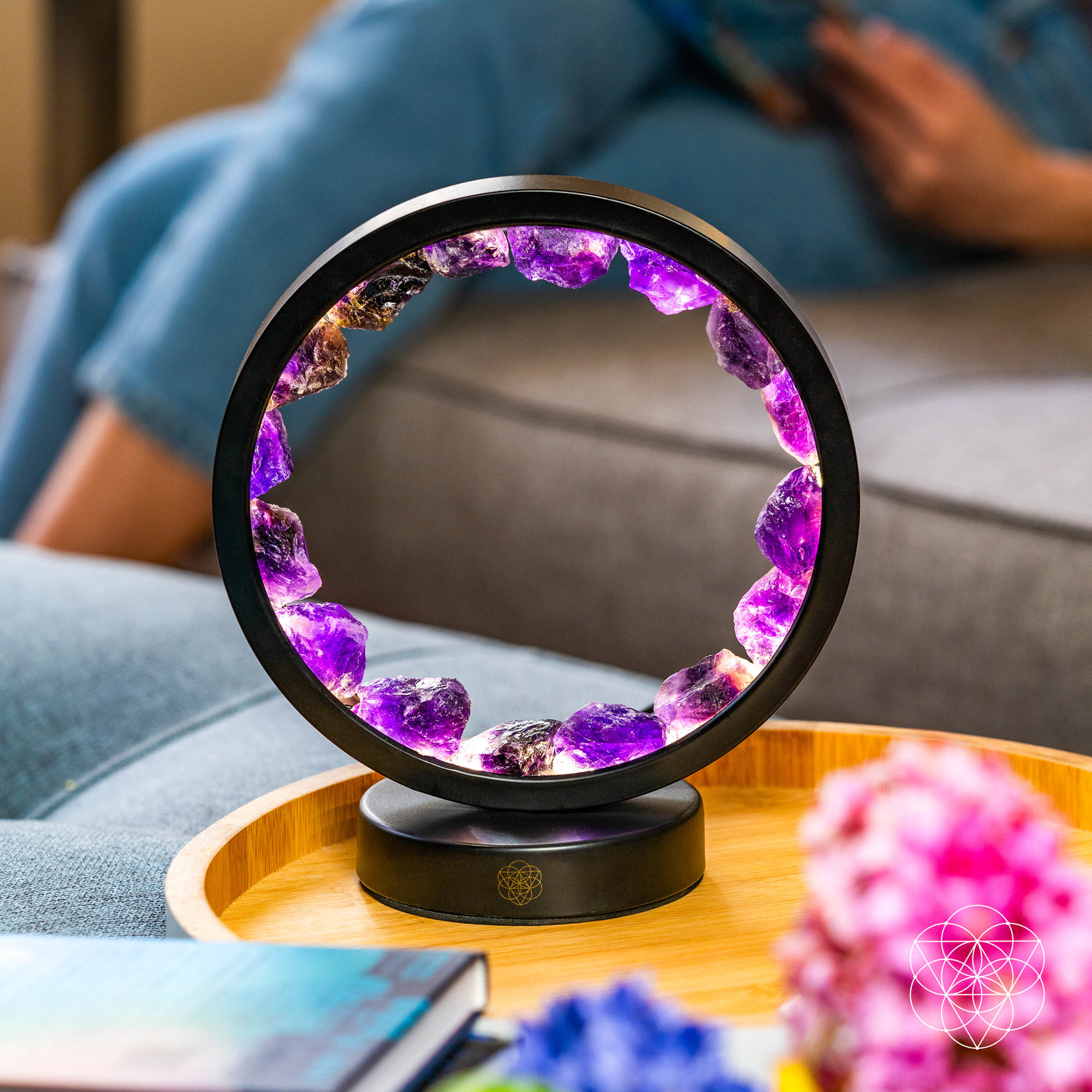 Amethyst Halo Lampe für spirituellen Schutz