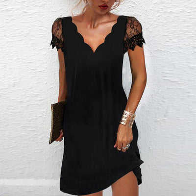 Damenkleid Mit V Ausschnitt Und Blumenmuster | Mini