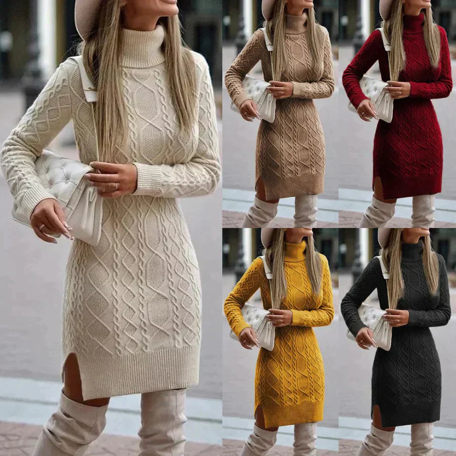 Zavando – Winter Strickkleid Elegant