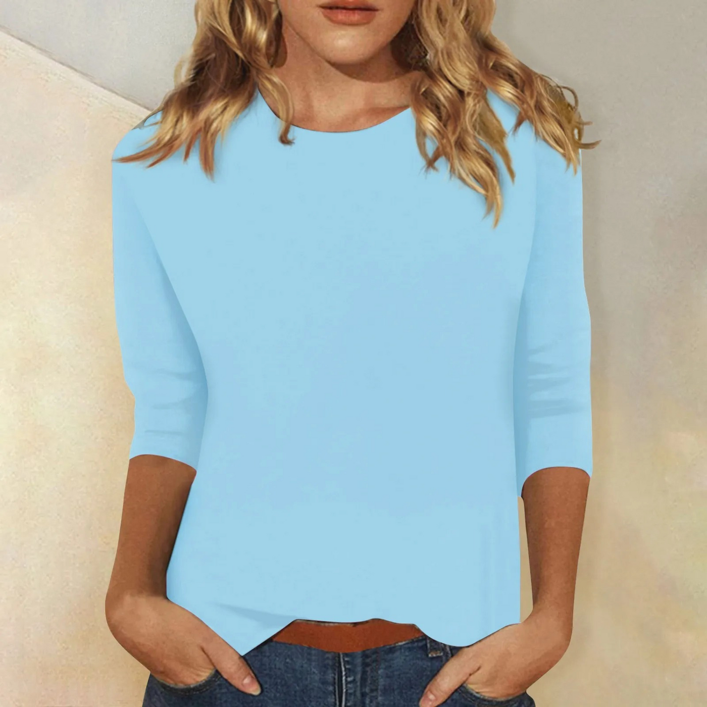 Damen Langarmshirt mit Rundhalsausschnitt