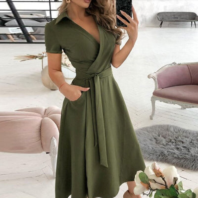 Zavando – Bindegürtel Damen Kleid