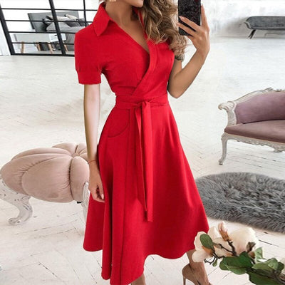Zavando – Bindegürtel Damen Kleid