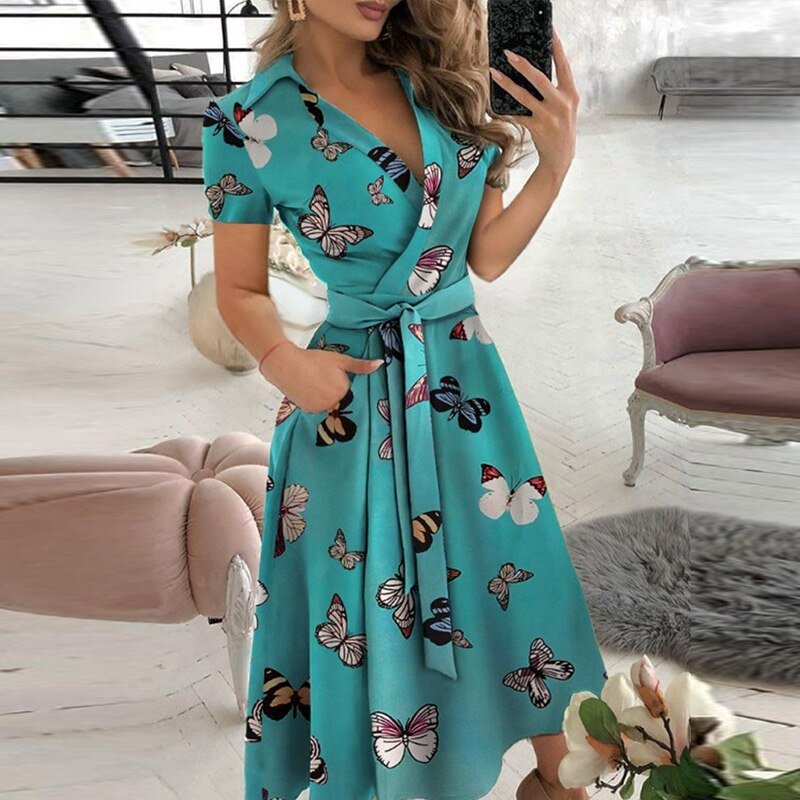 Zavando – Bindegürtel Damen Kleid