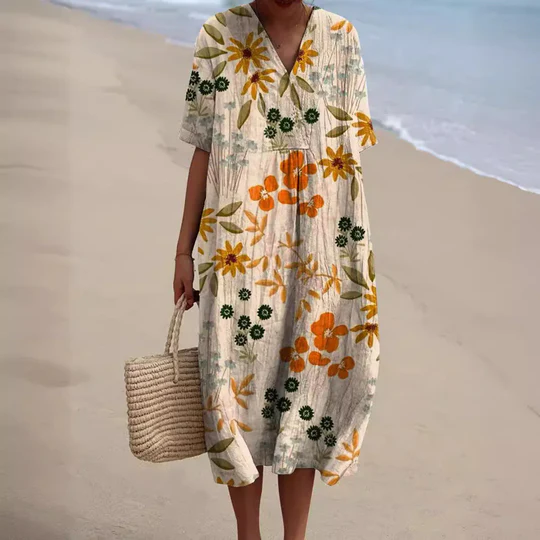 Zavando - Sommerkleid Mit Blumenmuster
