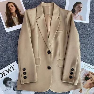 Damen Blazer mit Reverskragen und Knopfdetails