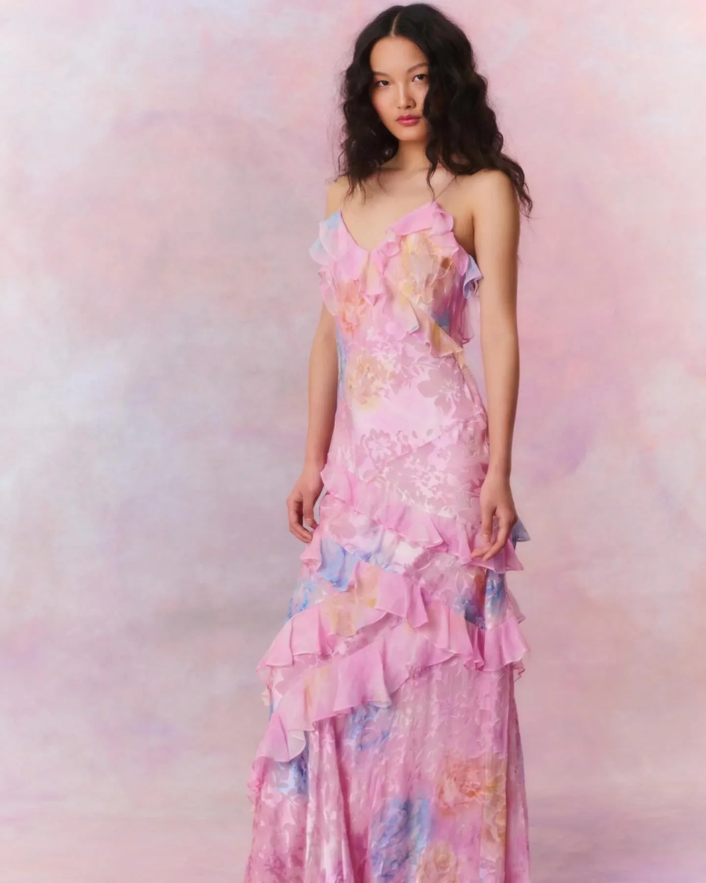 Zavando – Verträumtes Maxikleid mit Rüschen
