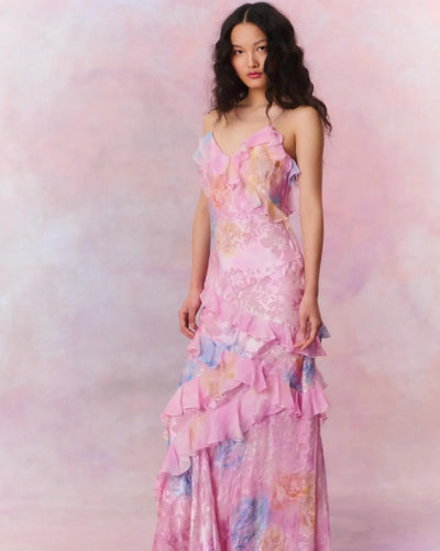 Zavando – Verträumtes Maxikleid mit Rüschen