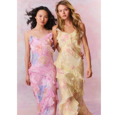 Zavando – Verträumtes Maxikleid mit Rüschen
