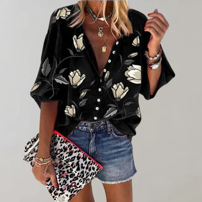 Zavando – Vielseitige Bluse mit Blumenmuster