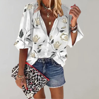 Zavando – Vielseitige Bluse mit Blumenmuster