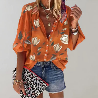 Zavando – Vielseitige Bluse mit Blumenmuster