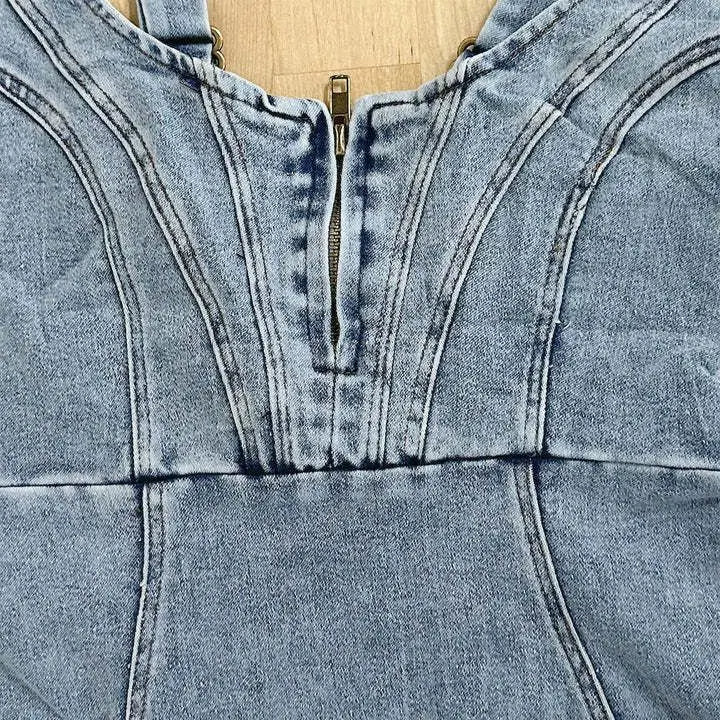 Zavando- Denim-Kleid mit verstellbaren Trägern