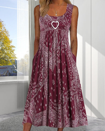Zavando-Ärmelloses Kleid mit Aufdruck