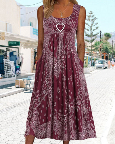 Zavando-Ärmelloses Kleid mit Aufdruck
