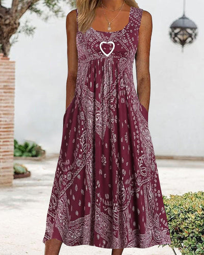 Zavando-Ärmelloses Kleid mit Aufdruck