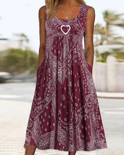 Zavando-Ärmelloses Kleid mit Aufdruck