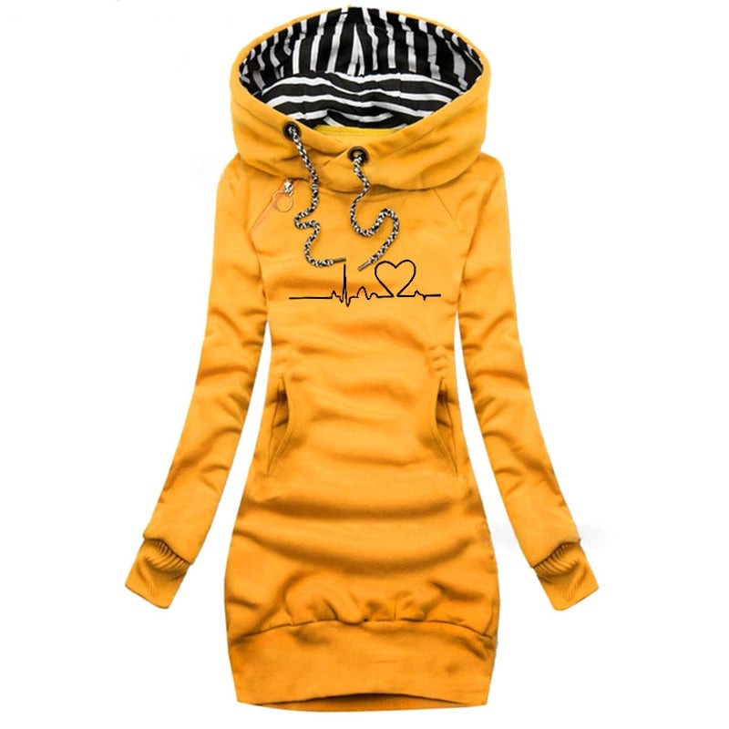 Bedruckter Kapuzenpullover Für Damen | Warm