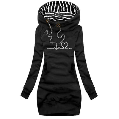 Bedruckter Kapuzenpullover Für Damen | Warm