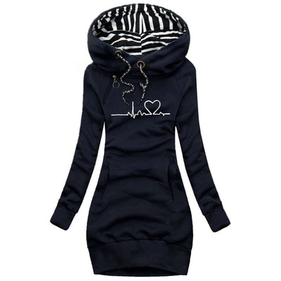 Bedruckter Kapuzenpullover Für Damen | Warm